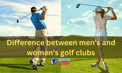 In this picture, you watch the difference between men's and women's golf clubs.