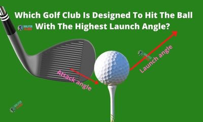 The image on which the golf club is designed to hit the ball with the highest launch angle shows the relation between attack and launch angle.