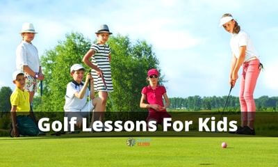 The image shows golf lessons for kids to make them passionate to the golf game.