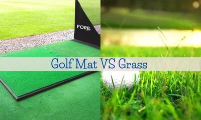 In this featured image, you see variation on golf mat vs grass.