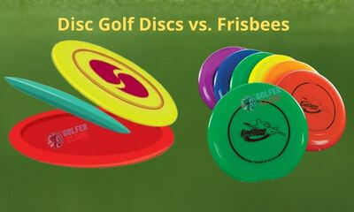 It is an image that reflects the disc golf discs vs. frisbees scenario.