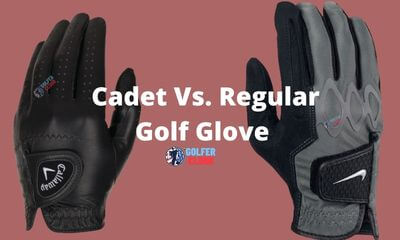 In this image, you can see cadet vs. regular golf glove scenario.
