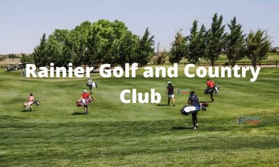 The image shows that members of the rainier golf and country club go to the clubs' golf course area for playing golf.