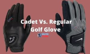 In this image, you can see cadet vs. regular golf glove scenario.