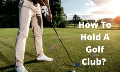In this image, you see how to hold a golf club.